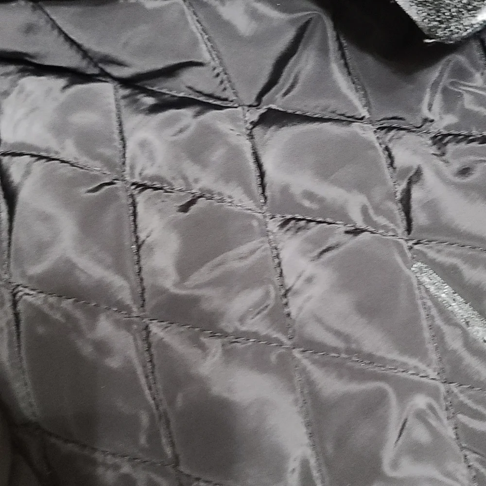 Large DOG‎ Coat Flannel Quilted Hook&Loop Green/White/Tan Plaid 27x21